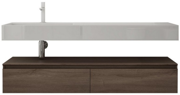 doporro Badmöbel-Set Waschtisch mit Unterschrank 150cm Mineraglguss Waschbecken UP