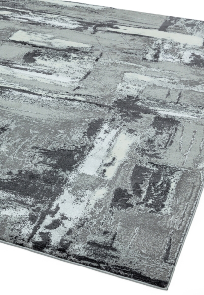 Wohnzimmerteppich 120x170cm | Kurzflor-Teppich 1,1cm Florhöhe | Velours-Teppich 1,6cm Gesamthöhe | Abstraktes Muster | Grau | PARMA-Felino von Kadima Design Bild 3