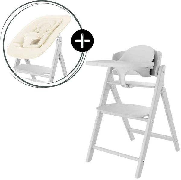 Cybex Click & Fold 4-in-1 Hochstuhl (inkl. Bouncer, Babyset u. Tablet) All White Bild 2