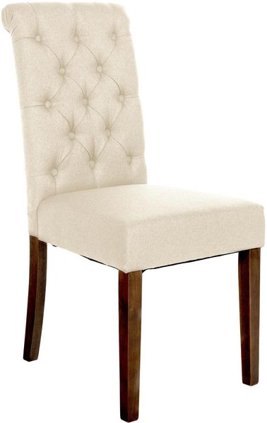 CLP Esszimmerstuhl Lisburn Mit Lehne im Chesterfield Design,creme Stoff
