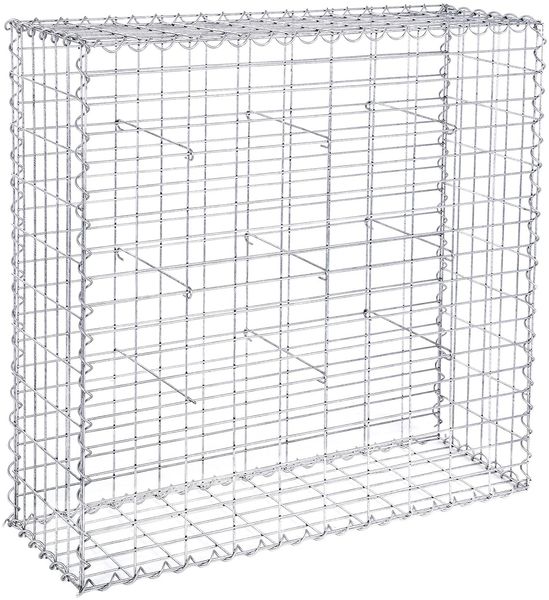 SONGMICS Gabionenkorb, verzinkt, Metall silber, 100 x 90 x 30cm
