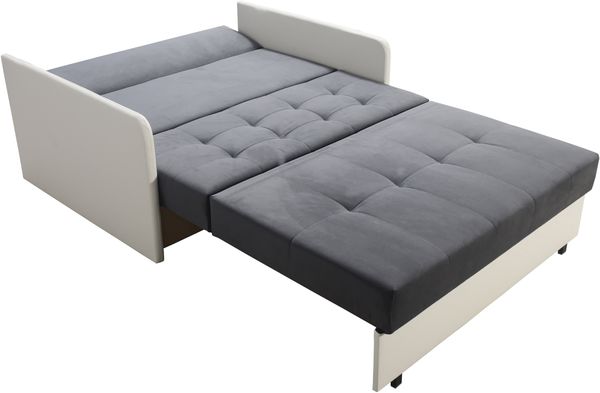 Zweiersessel YORK II mit Steppung, 2-Sitzer Schlafsofa, Jugendsofa mit Schlaffunktion, ausziehbare Couch, mit Bettkasten, inkl. Kissen, Kronos 35, 85 x 97 x 120 cm Bild 3