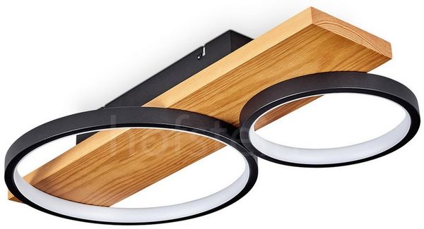 hofstein Deckenleuchte »Caces« dimmbare Deckenlampe aus Metall/Holz, 3000 Kelvin