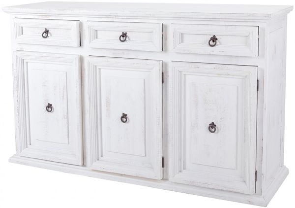 Original Mexico Möbel Sideboard mit drei Türen und drei Schubladen, Pinie Massivholz