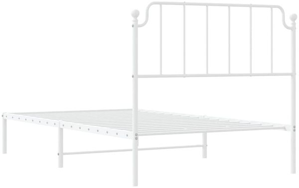 vidaXL Bettgestell mit Kopfteil, Metall, Weiß, 107x203 cm Bild 7