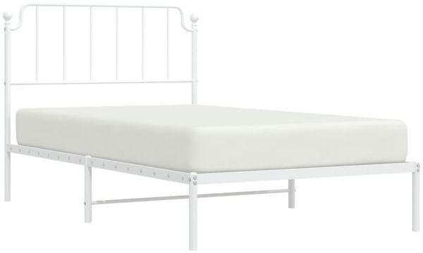 vidaXL Bettgestell mit Kopfteil, Metall, Weiß, 107x203 cm Bild 3