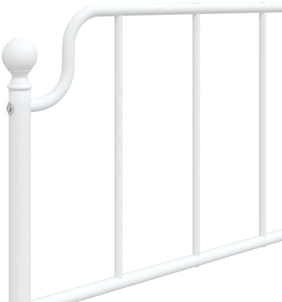 vidaXL Bettgestell mit Kopfteil, Metall, Weiß, 107x203 cm Bild 8