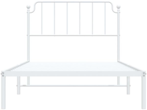vidaXL Bettgestell mit Kopfteil, Metall, Weiß, 107x203 cm Bild 5