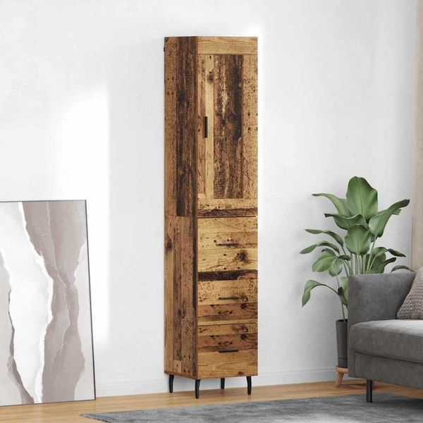 vidaXL Highboard Altholz 34,5 x 34 x 180 cm Holzwerkstoff 3415782
