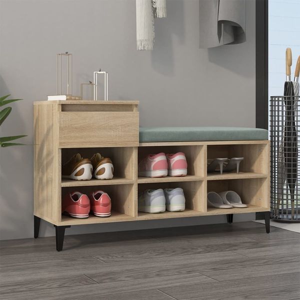 vidaXL Schuhregal Sonoma-Eiche 102x36x60 cm Holzwerkstoff 821215