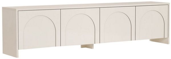Modern Cream TV Stand, 180 cm Wide, 45 cm High, 32 cm Deep | 100% Melamine Coated Particle Board, 18 mm Thick | Stylish Scandinavian Design, Perfect for Living Room & Entertainment Spaces