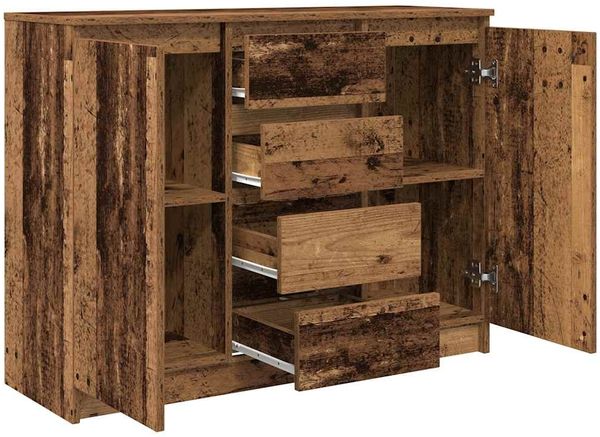 vidaXL Sideboard mit Schubladen Altholz-Optik 100,5x35x76 cm 3328451 Bild 5