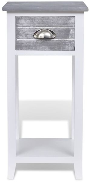 vidaXL Nachttisch mit 1 Schublade Grau/Weiß 242038 Bild 4