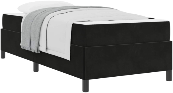 vidaXL Bettrahmen mit Matratze Schwarz 90 x 190 cm Stoff 3399032