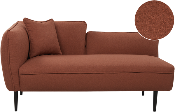 Linksseitige Chaiselongue CHEVANNES Bouclé Dunkelrot
