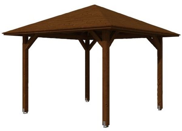 SKANHOLZ Pavillon, Zeltdach, viereckig, BxT: 374x374 cm nussbaum Gartenpavillon