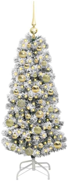 vidaXL Künstlicher klappbarer Weihnachtsbaum Grün und Weiß 120 cm 3395581 Bild 2