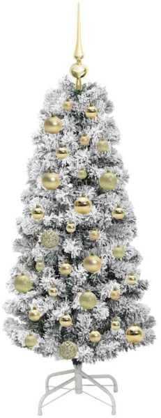 vidaXL Künstlicher klappbarer Weihnachtsbaum Grün und Weiß 120 cm 3395581 Bild 3
