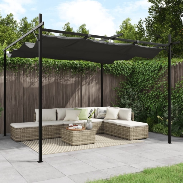 vidaXL Pergola mit Schiebedach Anthrazit 295x292x230 cm 360116