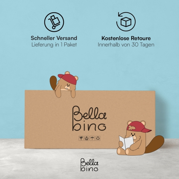 Bellabino 'Vere' Kinderbett 90x200 cm, weiß, Massivholz Kiefer, Jugendbett mit Rausfallschutz und Lattenrost Bild 9