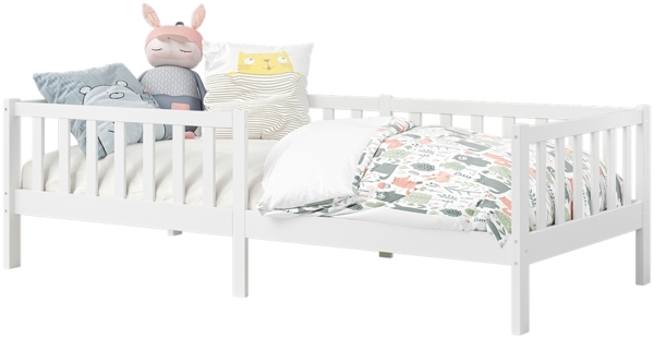 Bellabino 'Vere' Kinderbett 90x200 cm, weiß, Massivholz Kiefer, Jugendbett mit Rausfallschutz und Lattenrost Bild 10