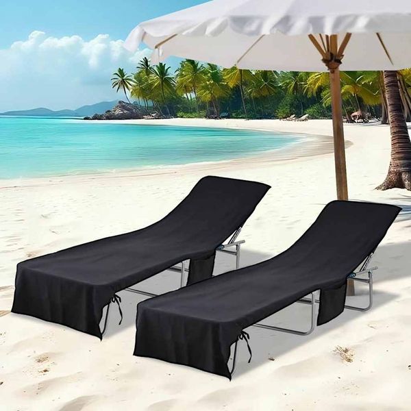vidaXL Sonnenliege-Tücher 2 pcs Schwarz 210 x 75 cm 42011513