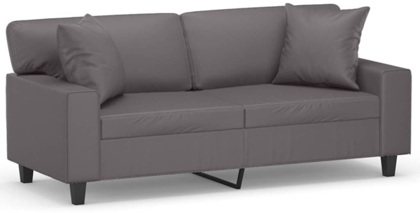 vidaXL 2-Sitzer-Sofa mit Zierkissen Grau 140 cm Kunstleder 3200868