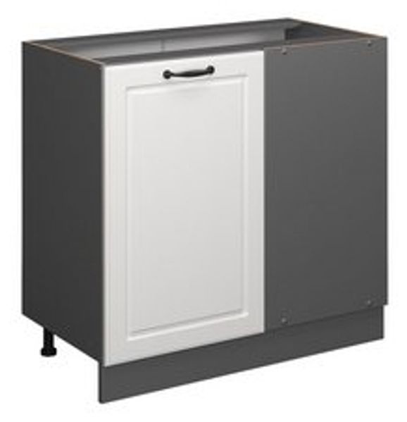 Eckunterschrank R-Line Weiß Landhaus 86 cm ohne Arbeitsplatte Vicco Bild 6