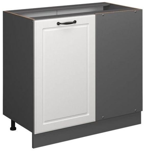 Eckunterschrank R-Line Weiß Landhaus 86 cm ohne Arbeitsplatte Vicco Bild 4