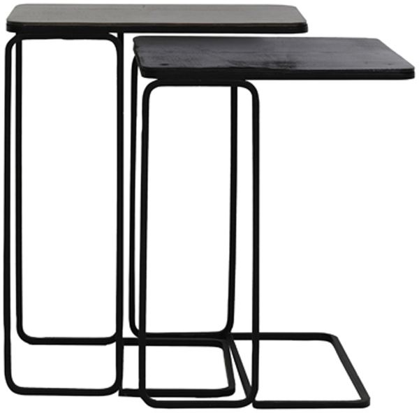 Beistelltisch Säule LAJA von Light & Living 2er Set Antik Bronze-Schwarz