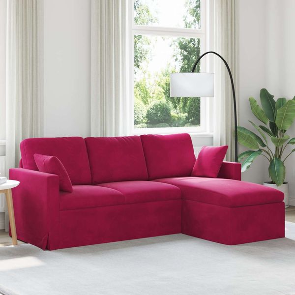 vidaXL Sofa Weinrot 198 x 134 x 80 cm Samt 42024463