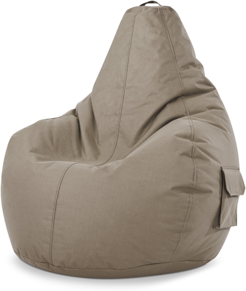 Green Bean® Sitzsack mit Rückenlehne, 230L Füllung waschbar, Polyester-PVC-Stoff khaki, 80 x 70 x 90 cm