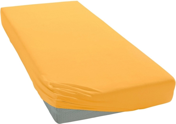 Janine Mako Jersey Spannbetttuch Bettlaken 90 x 190 cm - 100 x 200 cm OVP 5007 63 sonnengelb