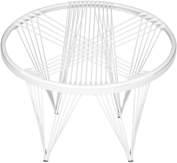 SAFAVIEH Metal Launchpad Chair, in White and White