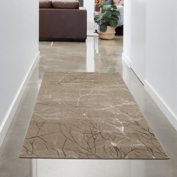 Carpetia Teppich Moderner Designerteppich mit glänzenden Ästen abstrakt beige, rechteckig, Höhe: 8 mm