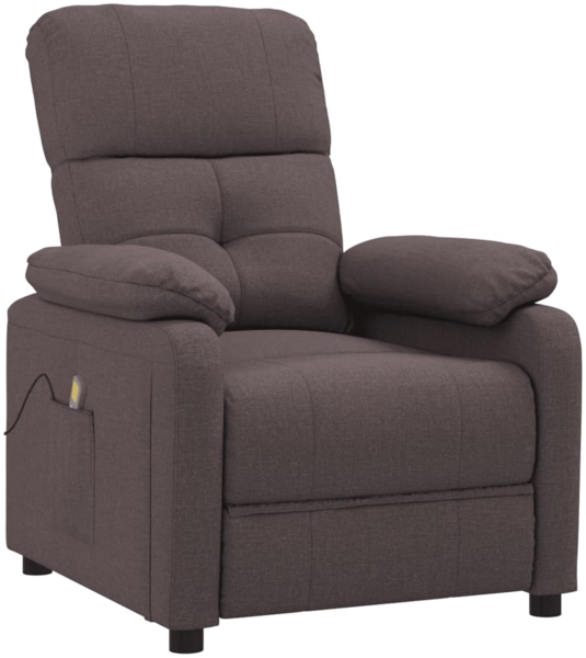 vidaXL Massagesessel Dunkelbraun Stoff 348292