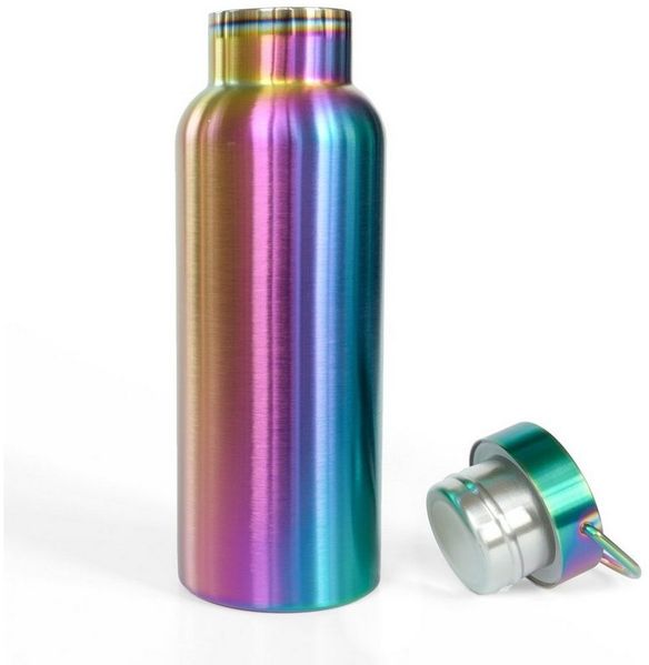 LEKKABOX Trinkflasche Edelstahl Trinkflasche, 600ml - Kinder Wasserflasche, auslaufsicher, Deckelunterseite aus Edelstahl und isoliert. Jedes Stück ein Unikat!
