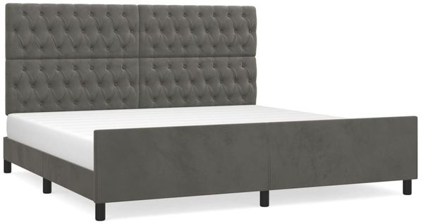 Doppelbett, Bettgestell Modernen ohne Matratze Dunkelgrau 200x200 cm Samt d2318e