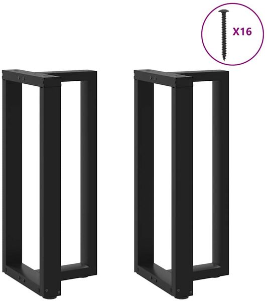 vidaXL Bartischbeine T-Form 2 Stk. Schwarz 40x35x(90-91) cm Stahl 4013072