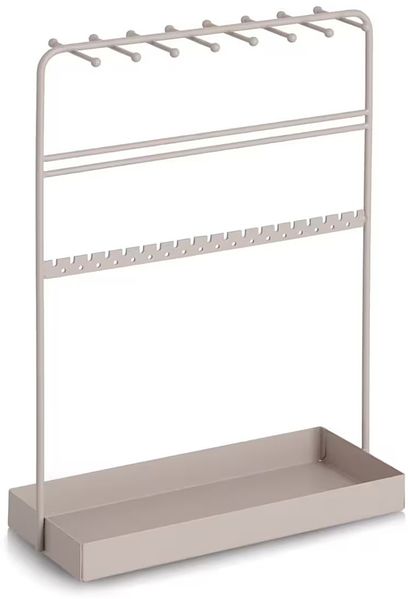 ZELLER 18624 Stilvoller Schmuck-Organizer aus Metall, greige ca. 24 x 10 x 33 cm