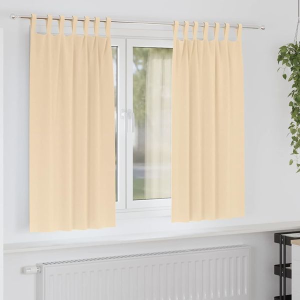 vidaXL Verdunkelungs-Vorhänge mit Ringen 2 pcs Creme 175 x 140 cm 4107594