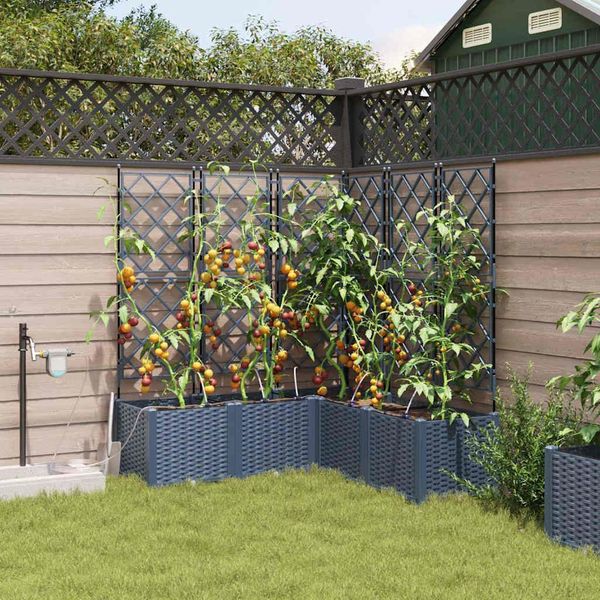 vidaXL Garten-Pflanzgefäß 5 pcs Grau 120 x 120 x 142 cm Kunststoff 42002879