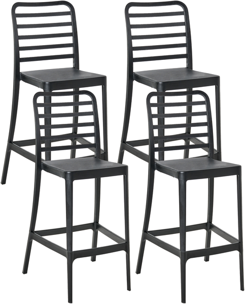 Set mit 4 Barstühlen SECEDA Kunststoff 2 in 1 Schwarz