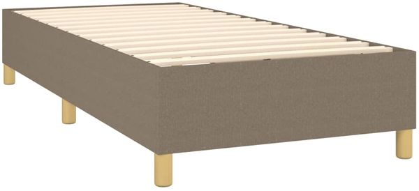 vidaXL Boxspringbett mit Matratze Stoff Taupe 80x200 cm, Härtegrad: H2 [3131789] Bild 4