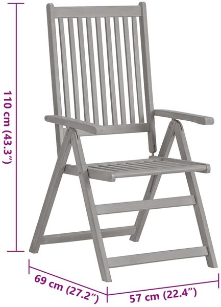vidaXL Hochlehner Verstellbar 4 Stk. mit Auflagen Massivholz Akazie 3065390 Bild 10