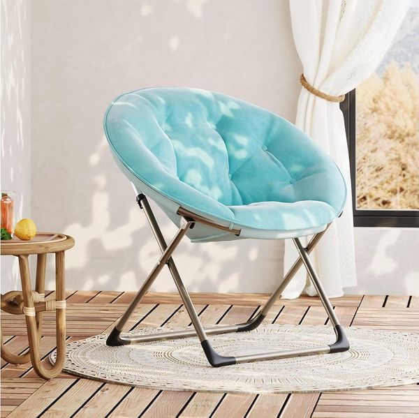 GarveeMore Relaxsessel gepolsterter Lazy-Sofa-Sessel für Schlafzimmer,Wohnzimmer, extragroßer Bequemer weicher Klappliegestuhl mit Metallgestell