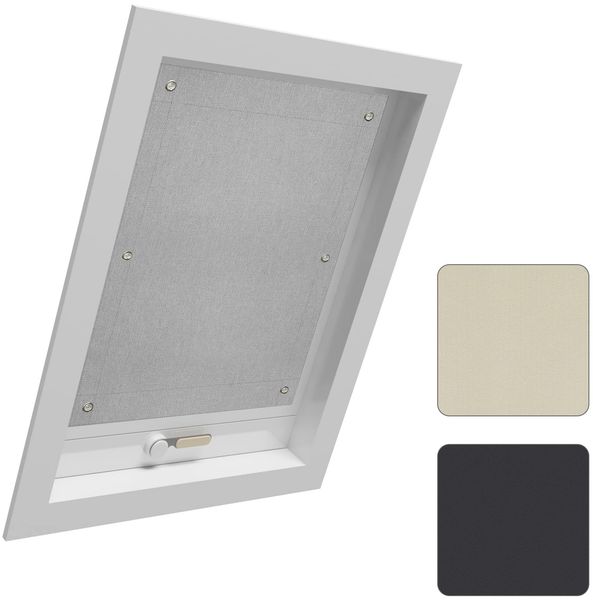 WOLTU Thermo Dachfenster Rollo ohne Bohren Sonnenschutz Verdunkelungsrollo mit Saugnäpfen, Thermorollo Hitzeschutz für Velux- und Roto-Fenster S06 / 606, Dunkelgrau 96x93 cm