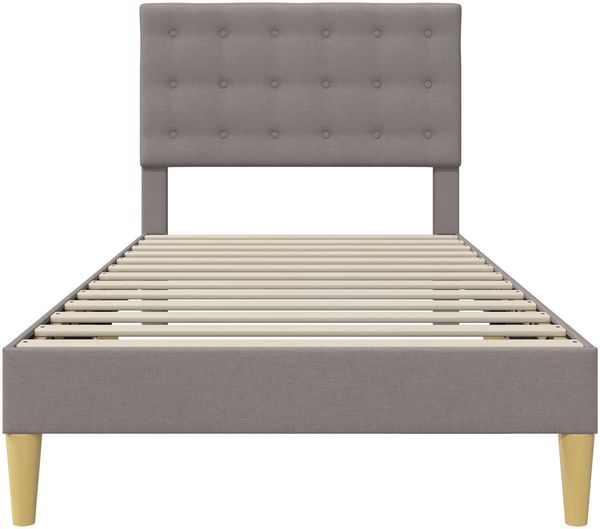 vidaXL Bettrahmen mit Kopfteil Taupe 100 x 200 cm Stoff 42027777 Bild 4