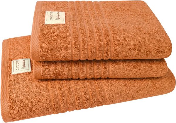 Dyckhoff Handtuch Set Nature, Frottier (Set, 3-St), 3er Set: 2x Handtücher, je 50 x 100 cm & 1x Badetuch 70 x 140 cm