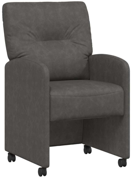 vidaXL Esszimmerstühle mit Rollen 2 pcs Schwarz 57 x 67 x 95 cm 42017839